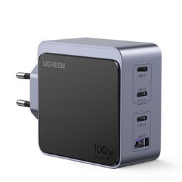UGREEN Cargador Nexode S 100W 4 Puertos GaN Rápido Gris 35043 para Portátil, Teléfono Móvil, Tabletas