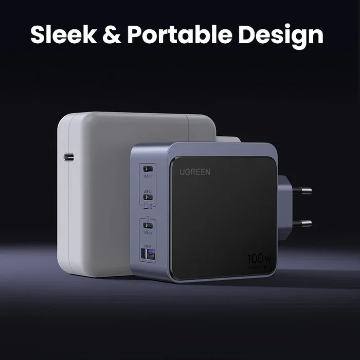 Ugreen Nexode S 100W 4-Port GaN Fast Charger Gris Ugreen Nexode S 100W 4-Port GaN Fast Charger Gris