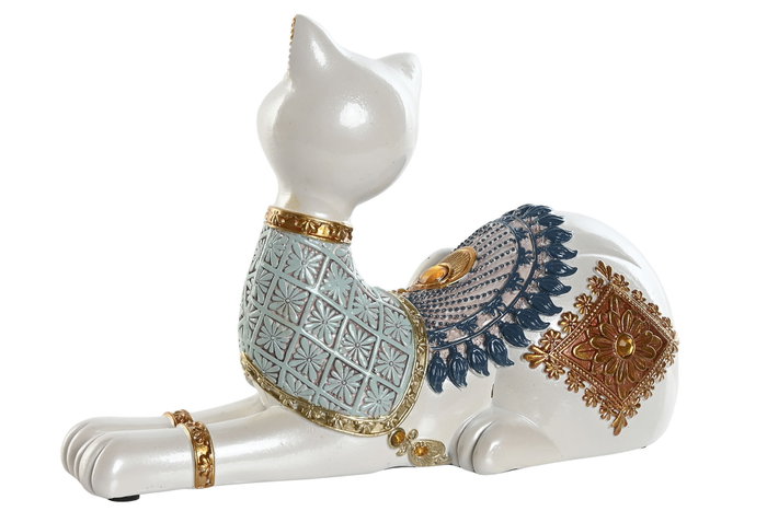 DKD Home Decor Figura de Gato en Resina Blanco DKD Home Decor Figura de Gato en Resina Blanco