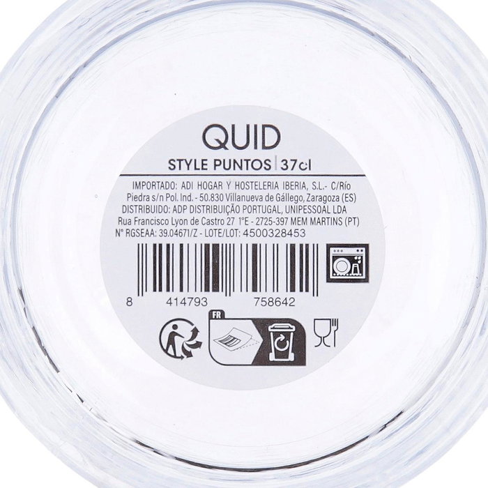 Vaso Bajo Vidrio Style Quid 37 cL (6 Unidades)