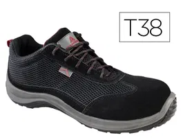 Deltaplus Zapatos de Seguridad Asti Piel Serraje Afelpado Negro Talla 38 S1P-FO-A-E-SR
