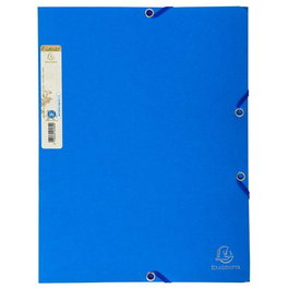 Carpeta De Gomas Y Solapas Exacompta Forever Carton A4 Con Etiqueta Azul