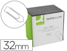 Q-connect Clips niquelados 32 mm caja de 1000 unidades