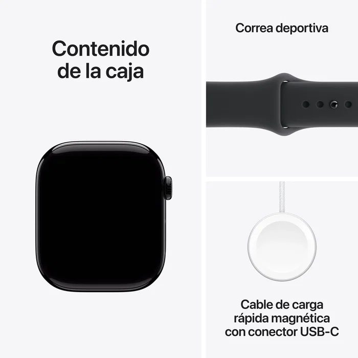 Apple Watch Series 11 46 mm Negro con Correa Deportiva Negra M/L Apple Watch Series 11 46 mm Negro con Correa Deportiva Negra M/L