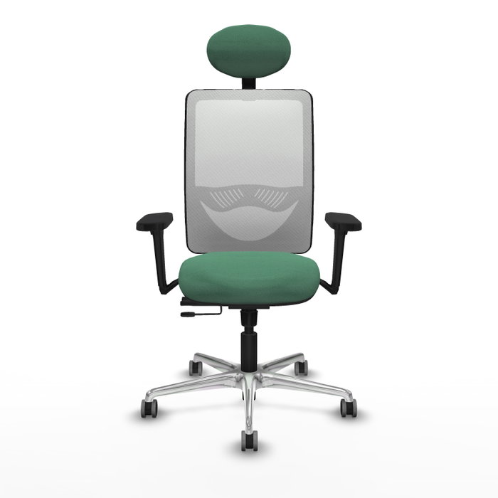 PIQUERAS Y CRESPO Silla de oficina Zulema con mecanismo Sincro/Traslack, Verde esmeralda y Blanco