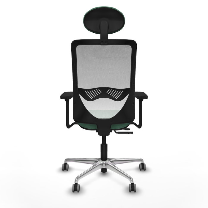 PIQUERAS Y CRESPO Silla de oficina Zulema con mecanismo Sincro/Traslack, Verde esmeralda y Blanco