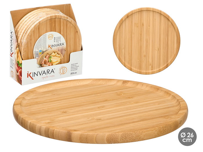 Kinvara Bandeja Redonda Bambú 26x26 cm (Set de 12) Kinvara Bandeja Redonda Bambú 26x26 cm (Set de 12)