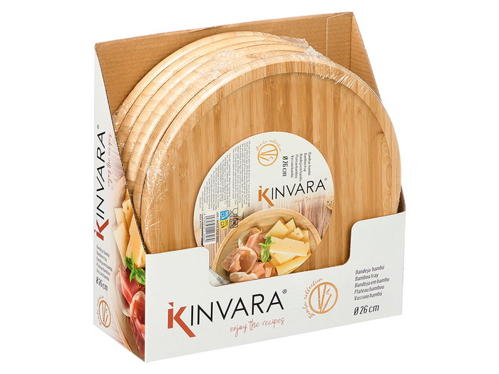 Kinvara Bandeja Redonda Bambú 26x26 cm (Set de 12) Kinvara Bandeja Redonda Bambú 26x26 cm (Set de 12)