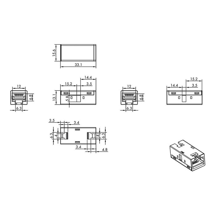 ROLINE Conector RJ-45 Hembra Blindado Cat.6A 21.17.3097 Plata ROLINE Conector RJ-45 Hembra Blindado Cat.6A 21.17.3097 Plata