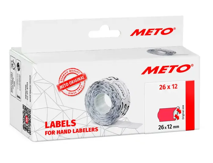 Meto Etiquetas Onduladas 26x12 mm Rojo Fluorescente