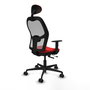PIQUERAS Y CRESPO Silla de oficina Jorquera Rojo/Gris con mecanismo Sincro/Traslack
