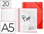 Liderpapel Carpeta Escaparate con Espiral 20 Fundas Polipropileno DIN A5 Roja