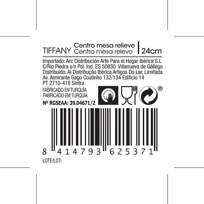 Centro Mesa Vidrio Tiffany Quid 24 cm (4 Unidades) Centro Mesa Vidrio Tiffany Quid 24 cm (4 Unidades)