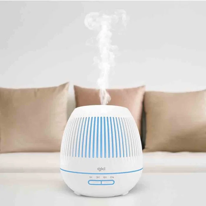 Grunkel Humidificador PEARL ESSENCE ESN-400B - Vapor 400ml, Difusor Aceites Esenciales, Luz LED Multicolor, Apagado Automático, 400W, Blanco