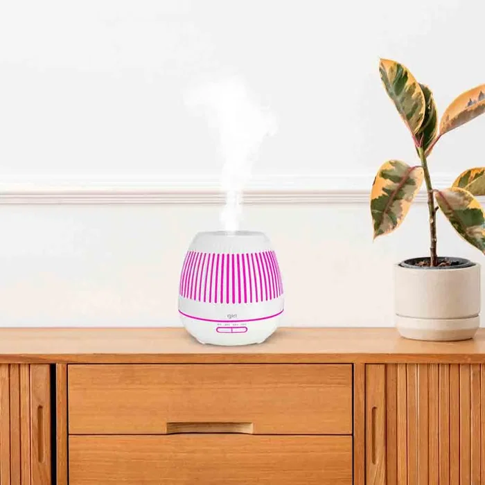 Grunkel Humidificador PEARL ESSENCE ESN-400B - Vapor 400ml, Difusor Aceites Esenciales, Luz LED Multicolor, Apagado Automático, 400W, Blanco