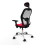 PIQUERAS Y CRESPO Silla de oficina Jorquera con mecanismo Sincro/Traslack, Rojo y Blanco