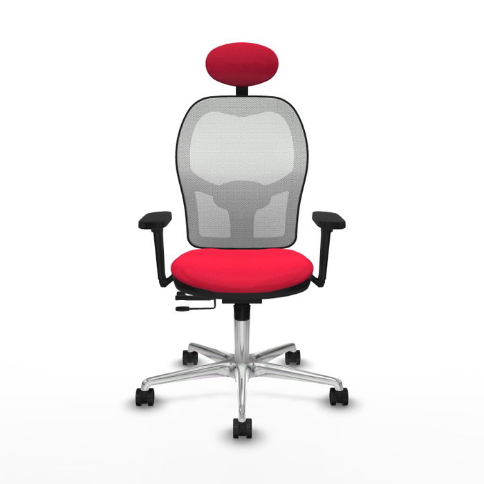 PIQUERAS Y CRESPO Silla de oficina Jorquera con mecanismo Sincro/Traslack, Rojo y Blanco