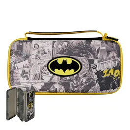 Blade Gaming BATSWPB Funda de protección para Nintendo Switch, Nintendo Switch Lite y Switch OLED con diseño Batman, negro/gris/amarillo, incluye caja para 4 juegos