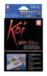 Sakura Koi Water Colors Pocket Field Sketch Box de 24 medias pastillas