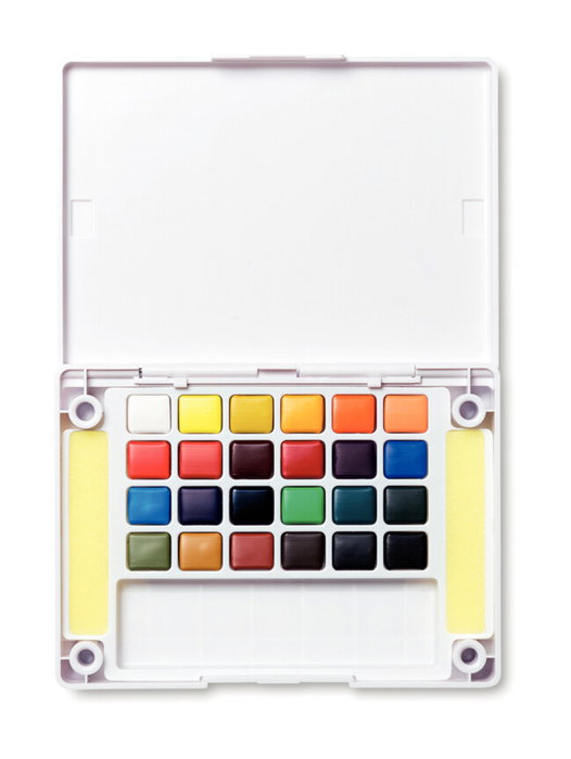 Sakura Koi Water Colors Pocket Field Sketch Box con 24 medias pastillas