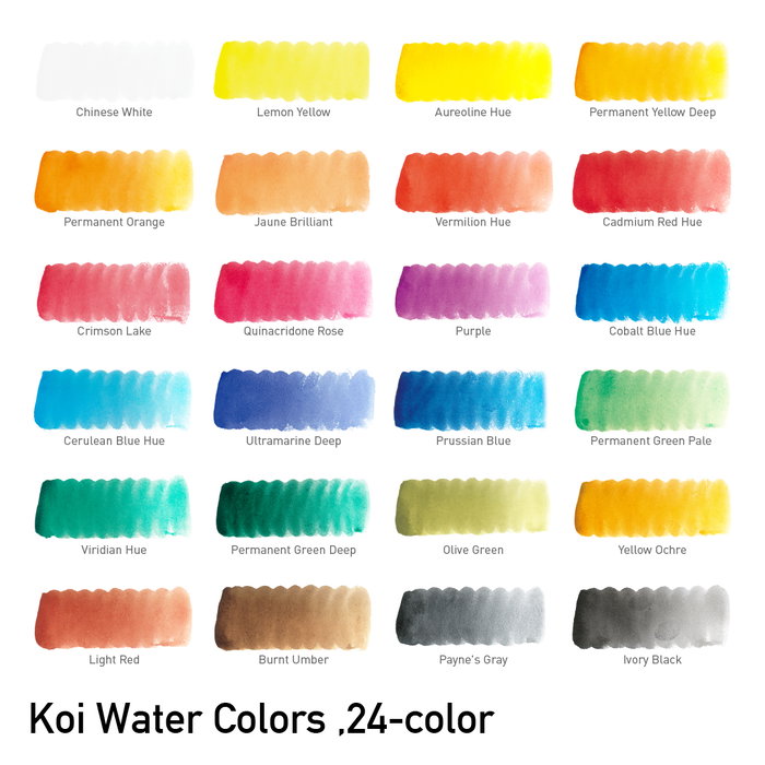Sakura Koi Water Colors Pocket Field Sketch Box con 24 medias pastillas
