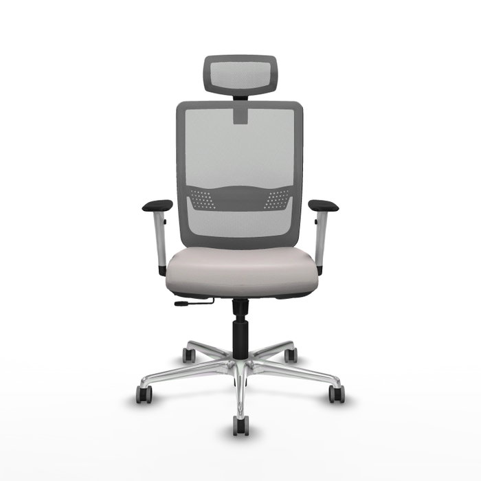 PIQUERAS Y CRESPO Silla de oficina Haches con mecanismo Sincro/Traslack, Blanco y Gris PIQUERAS Y CRESPO Silla de oficina Haches con mecanismo Sincro/Traslack, Blanco y Gris