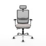 PIQUERAS Y CRESPO Silla de oficina Haches con mecanismo Sincro/Traslack, Blanco y Gris