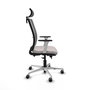 PIQUERAS Y CRESPO Silla de oficina Haches con mecanismo Sincro/Traslack, Blanco y Gris