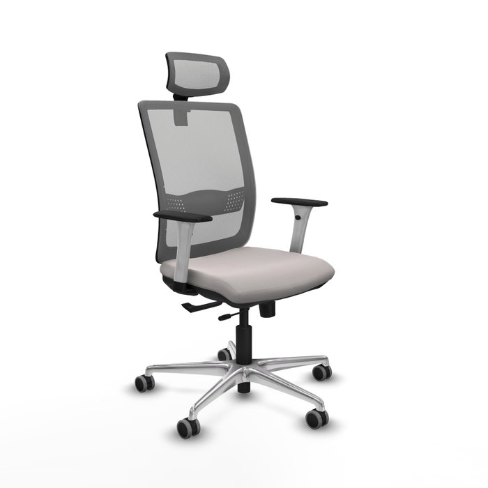PIQUERAS Y CRESPO Silla de oficina Haches con mecanismo Sincro/Traslack, Blanco y Gris PIQUERAS Y CRESPO Silla de oficina Haches con mecanismo Sincro/Traslack, Blanco y Gris