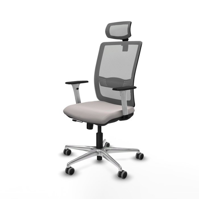 PIQUERAS Y CRESPO Silla de oficina Haches con mecanismo Sincro/Traslack, Blanco y Gris PIQUERAS Y CRESPO Silla de oficina Haches con mecanismo Sincro/Traslack, Blanco y Gris