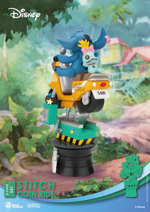 Disney Diorama PVC D-Stage Stitch Coin Ride 16 cm