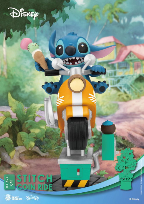 Disney Diorama PVC D-Stage Stitch Coin Ride 16 cm