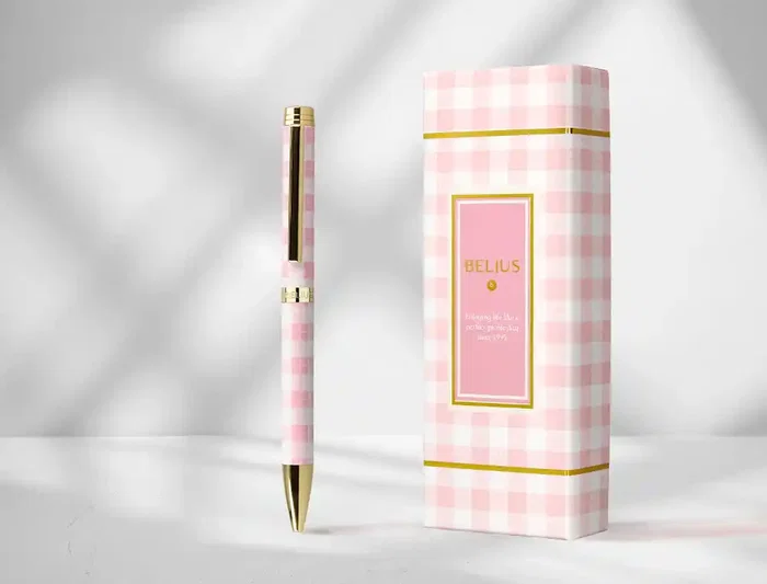 Belius Picnic Bolígrafo Rosa Dorado Tinta Azul Caja de Diseño