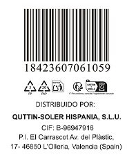 Quttin Cuchillo Multiusos Filo 11cm Negro 24 x 6 x 2 cm (36 Unidades)