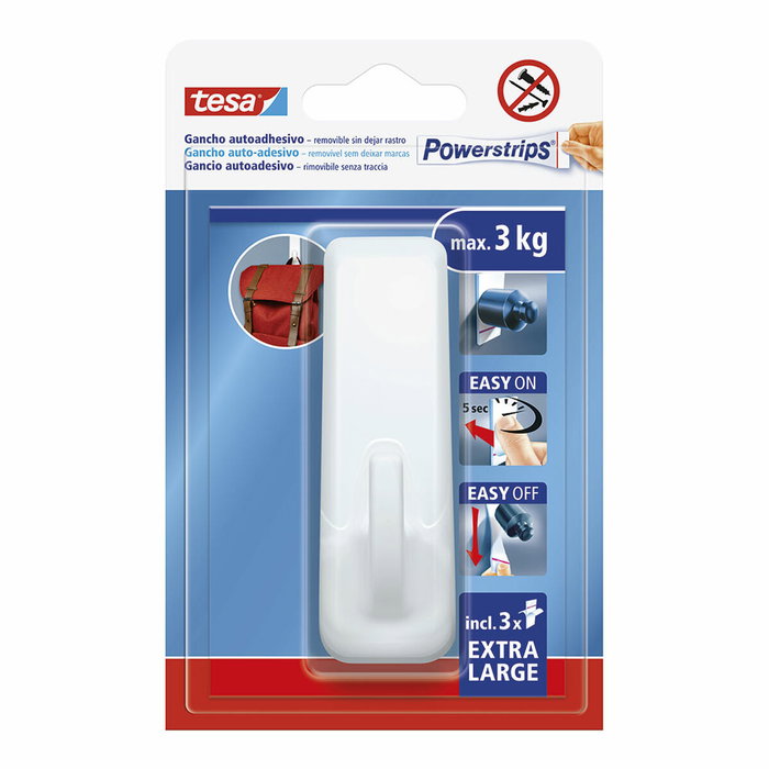 Tesa Gancho autoadhesivo Powerstrips XL blanco rectangular Tesa Gancho autoadhesivo Powerstrips XL blanco rectangular