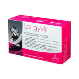 GYNEA LONGYVIT Longivit 30 Cápsulas - Complemento para Mujer +40 con Vitamina K2, D, DHA, Selenio