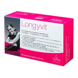 GYNEA LONGYVIT Longivit 30 Cápsulas - Complemento para Mujer +40 con Vitamina K2, D, DHA, Selenio
