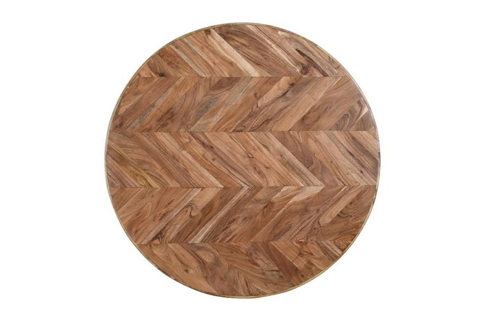DKD Home Decor Mesa Redonda Comedor Alpino Acacia Metal Natural Negro 100 x 76 x 100 cm DKD Home Decor Mesa Redonda Comedor Alpino Acacia Metal Natural Negro 100 x 76 x 100 cm