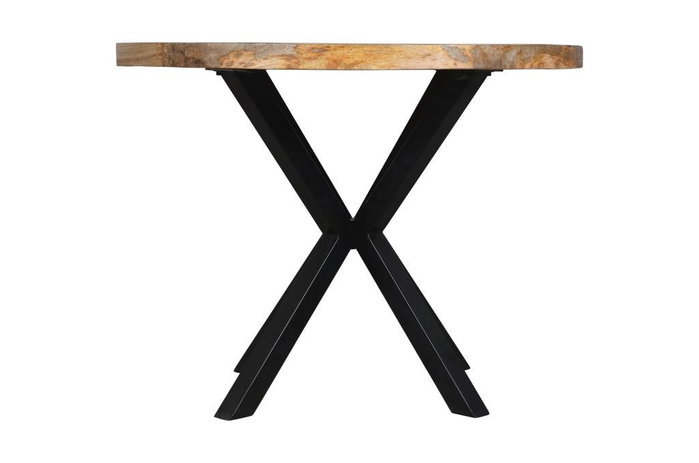 DKD Home Decor Mesa Redonda Comedor Alpino Acacia Metal Natural Negro 100 x 76 x 100 cm DKD Home Decor Mesa Redonda Comedor Alpino Acacia Metal Natural Negro 100 x 76 x 100 cm