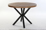 DKD Home Decor Mesa Redonda Comedor Alpino Acacia Metal Natural Negro 100 x 76 x 100 cm