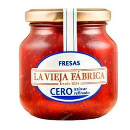 LA VIEJA FABRICA Mermelada De Fresa Cero Azucar Refinado, 280 Gr, Sin Conservantes ni Colorantes, Sin Alérgenos