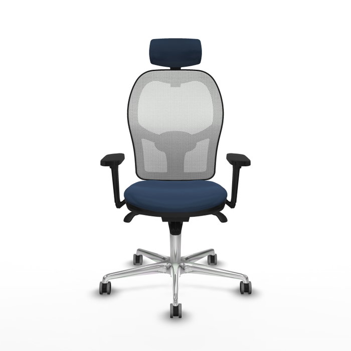 PIQUERAS Y CRESPO Silla de oficina Jorquera con mecanismo Sincro, Azul marino y Blanco PIQUERAS Y CRESPO Silla de oficina Jorquera con mecanismo Sincro, Azul marino y Blanco
