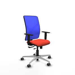 PIQUERAS Y CRESPO Silla de oficina Motilla con mecanismo Sincro/Traslack, Naranja y Azul