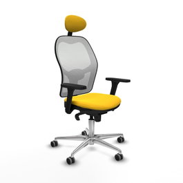 PIQUERAS Y CRESPO Silla de oficina Jorquera con mecanismo Sincro, Amarillo y Blanco