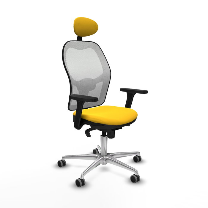 PIQUERAS Y CRESPO Silla de oficina Jorquera con mecanismo Sincro, Amarillo y Blanco PIQUERAS Y CRESPO Silla de oficina Jorquera con mecanismo Sincro, Amarillo y Blanco