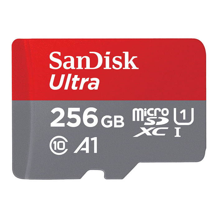 SanDisk Tarjeta de memoria SanDisk Ultra microSDXC 256 GB con Adaptador SD, UHS-I Clase 10, Velocidad de Lectura de 100 MB/s, Rendimiento Aplicación A1, Rojo y Gris SanDisk Tarjeta de memoria SanDisk Ultra microSDXC 256 GB con Adaptador SD, UHS-I Clase 10, Velocidad de Lectura de 100 MB/s, Rendimiento Aplicación A1, Rojo y Gris