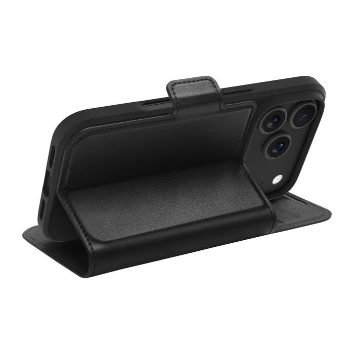 Dbramante1928 Funda Oslo Pro Libro con Cierre Magnético para Apple iPhone 17 Pro (6.7") - Negra, Imitación Piel, Compatible MagSafe, 3 Bolsillos