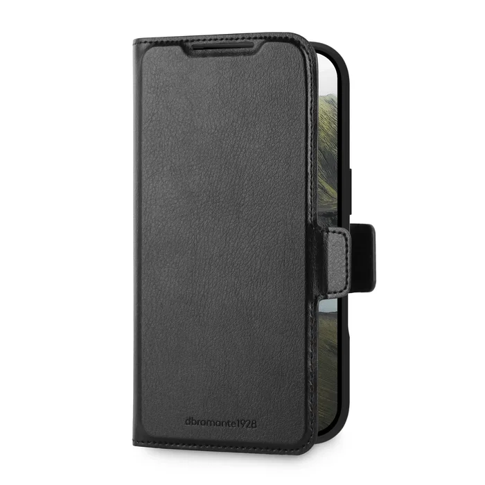 Dbramante1928 Funda Oslo Pro Libro con Cierre Magnético para Apple iPhone 17 Pro (6.7") - Negra, Imitación Piel, Compatible MagSafe, 3 Bolsillos