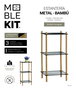 Inde Estantería Metal-Bambú Cuadrada 3 Niveles 36.6 x 30.2 x 3.3 cm Moblekit (6 Unidades)