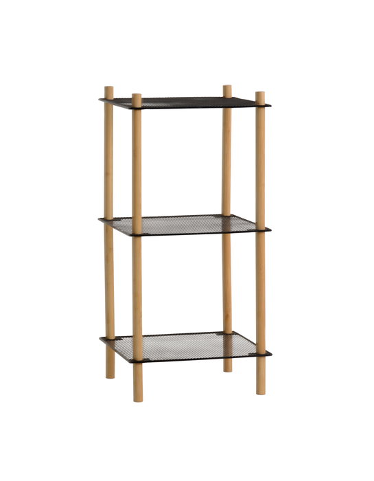 Inde Estantería Metal-Bambú Cuadrada 3 Niveles 36.6 x 30.2 x 3.3 cm Moblekit (6 Unidades)